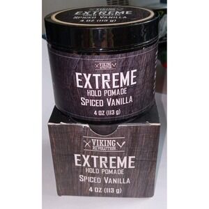 Extreme Hold Spiced Vanilla Hair Pomade for Men -Water Based, High Shine 4oz NIB
